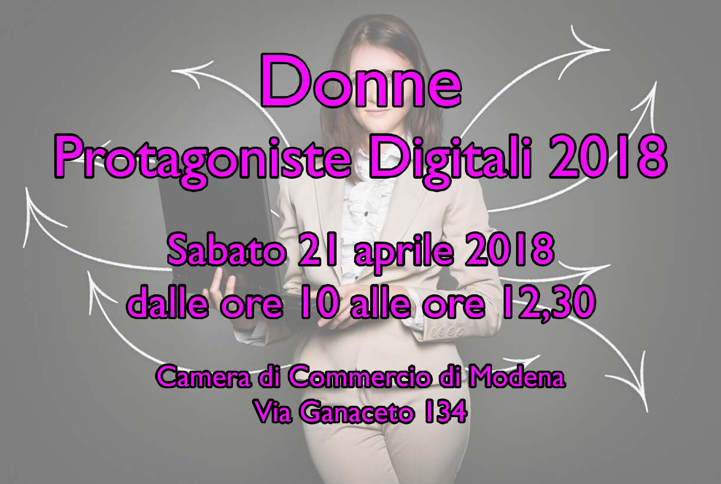 Donne Protagoniste Digitali 2018: il 21 aprile un’iniziativa alla Camera di Commercio di Modena