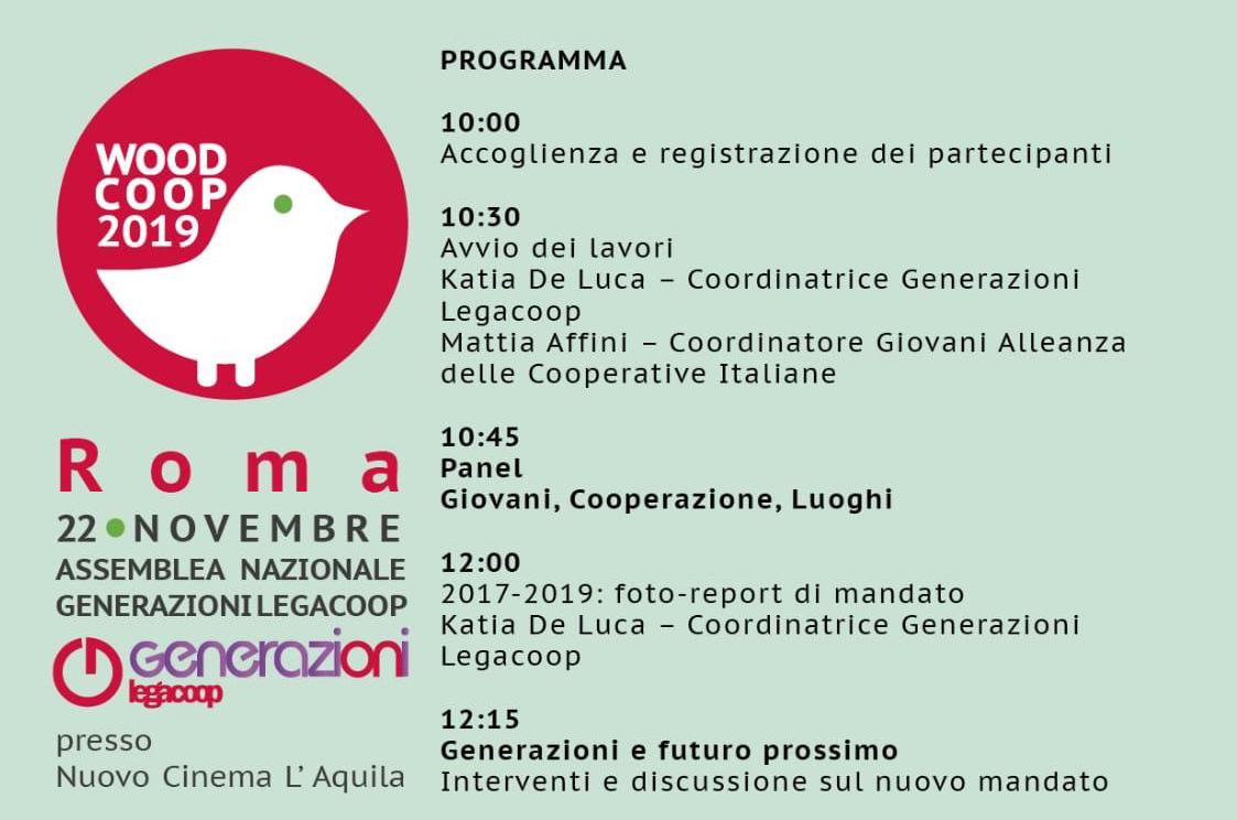 Woodcoop 2019: il 22 novembre a Roma l’Assemblea nazionale di Generazioni