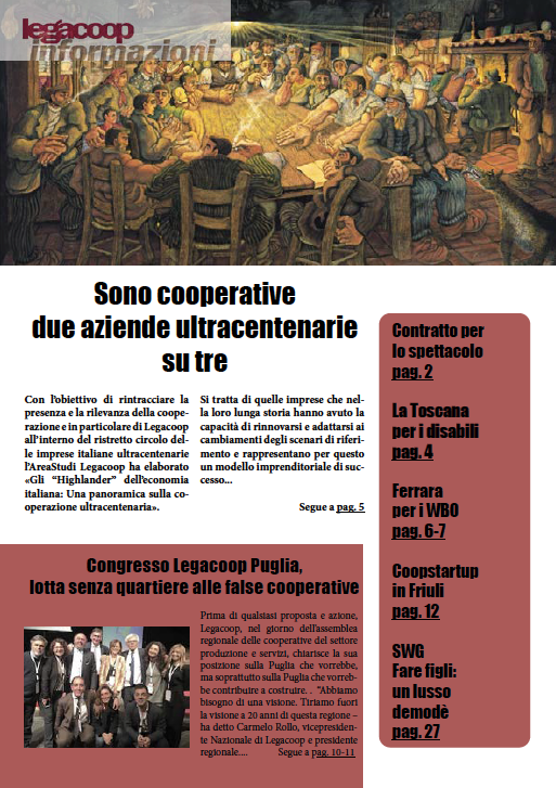 Gli “Highlander” dell’economia italiana: 2 imprese ultracentenarie su 3 sono cooperative