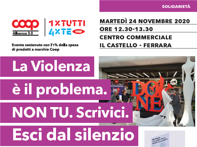 Coop Alleanza 3.0, le iniziative a Ferrara per il 25 novembre