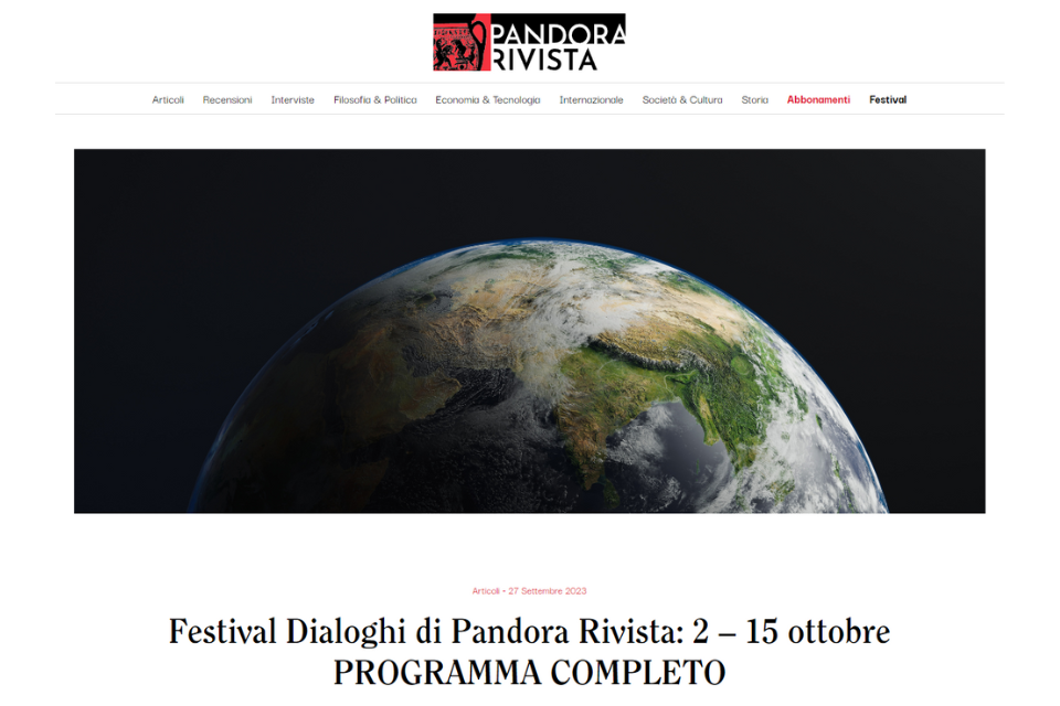 Torna a Bologna per il sesto anno il Festival Dialoghi di Pandora Rivista