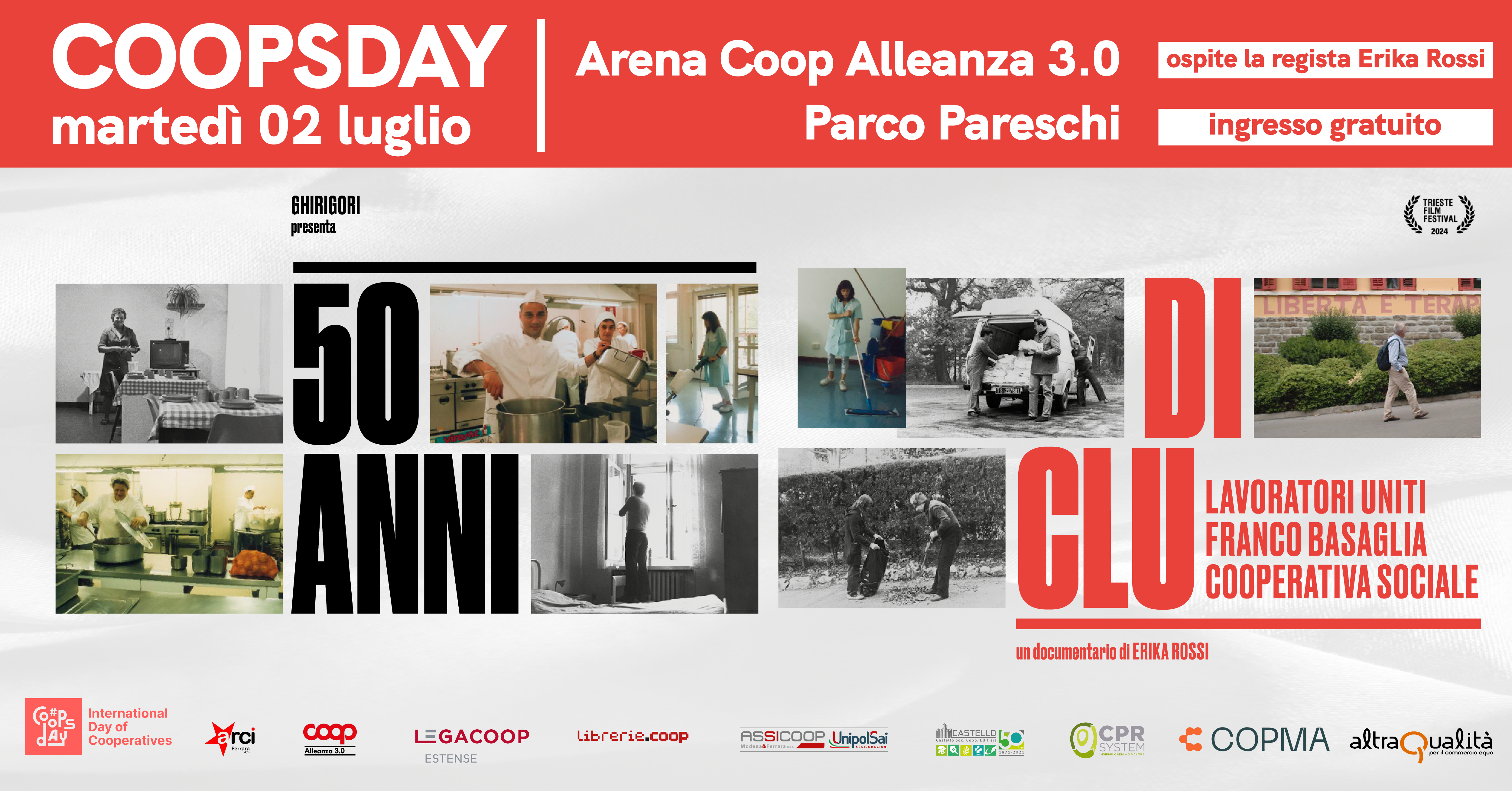 Coopsday: all’Arena Coop Alleanza 3.0 la proiezione del film “50 anni di CLU”, nel centenario di Franco Basaglia
