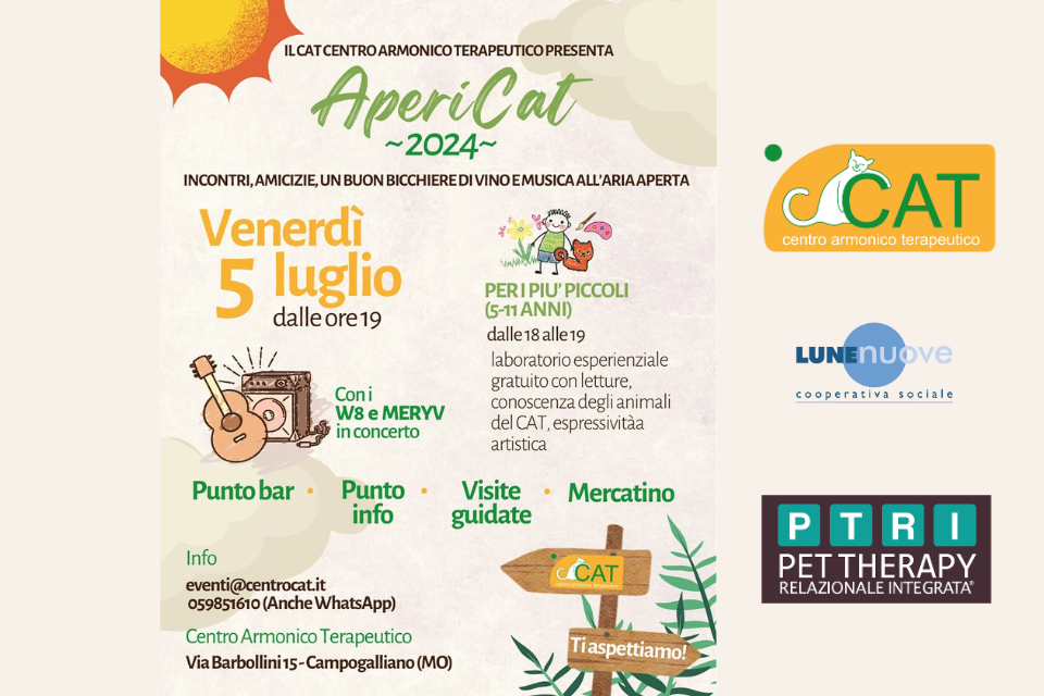 Lunenuove Coop Sociale vi invita all’Open Day AperiCAT, venerdì 5 luglio