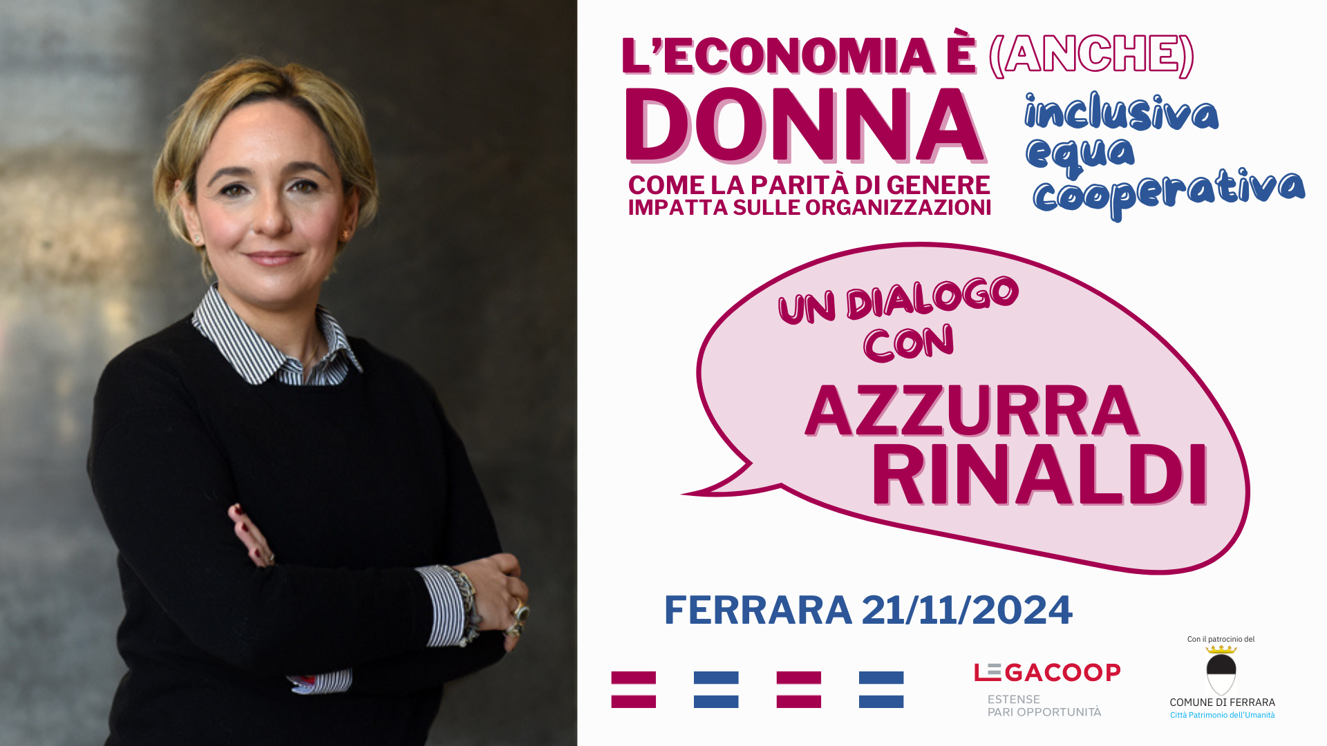 L’economia è (anche) donna: il 21 novembre a Ferrara un dibattito con l’economista Azzurra Rinaldi, promosso dalla Commissione Pari Opportunità di Legacoop Estense